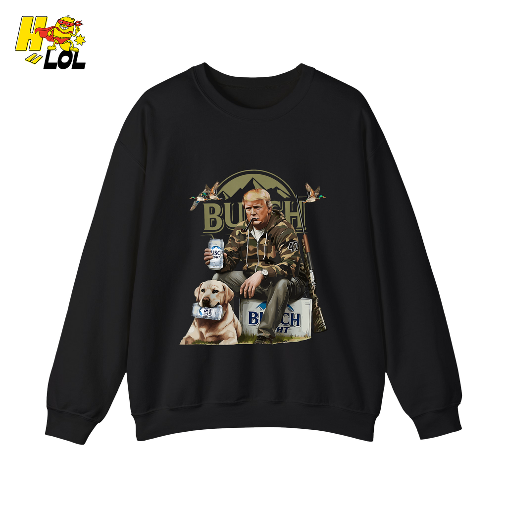 Busch Light Hunting Shirt Funny Deer Camp Dog Camo Shirt - HQLOL