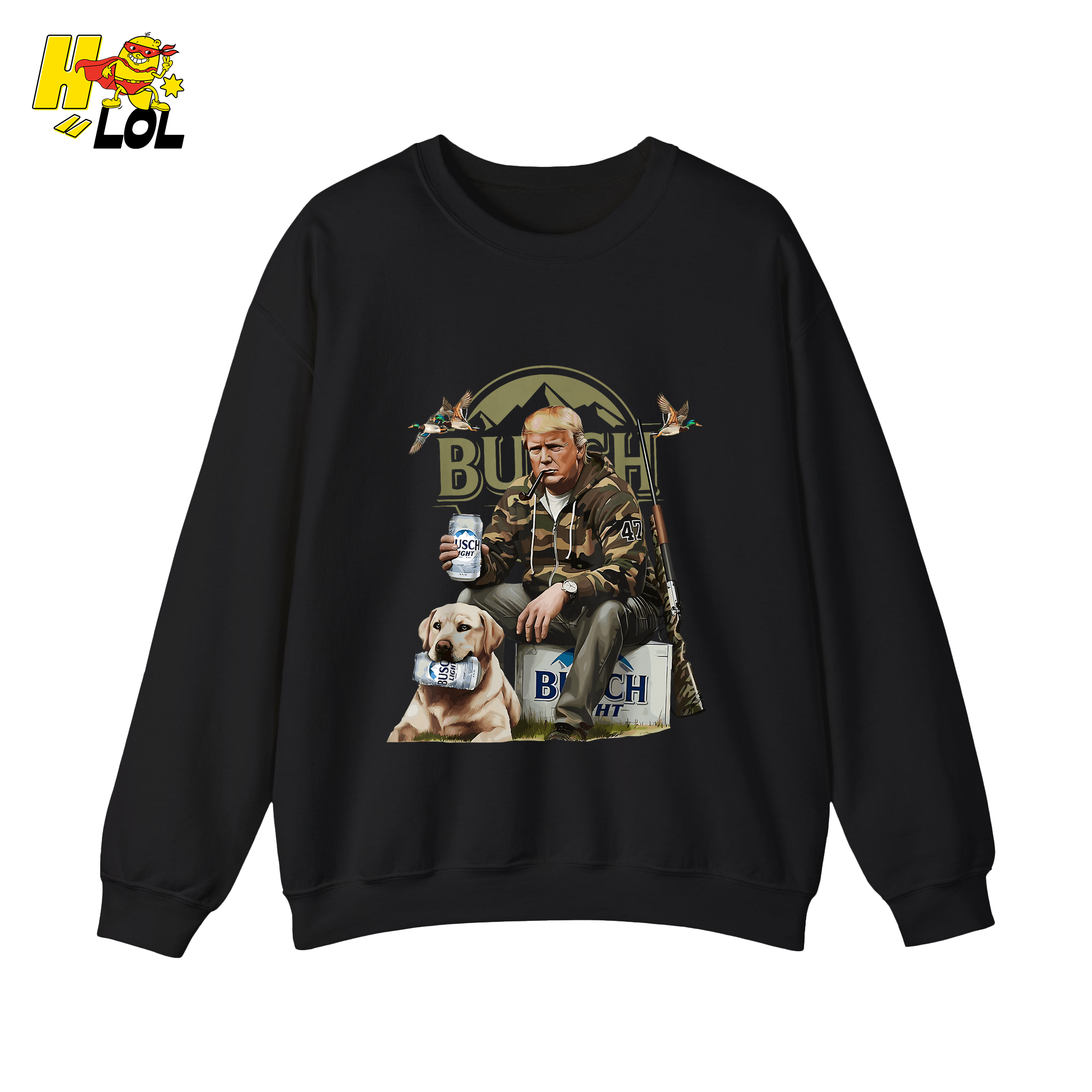 Busch Light Hunting Shirt Funny Deer Camp Dog Camo Shirt - HQLOL