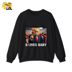 9 Lives Baby Shirt Funny Cat Meme Graphic Shirt - HQLOL
