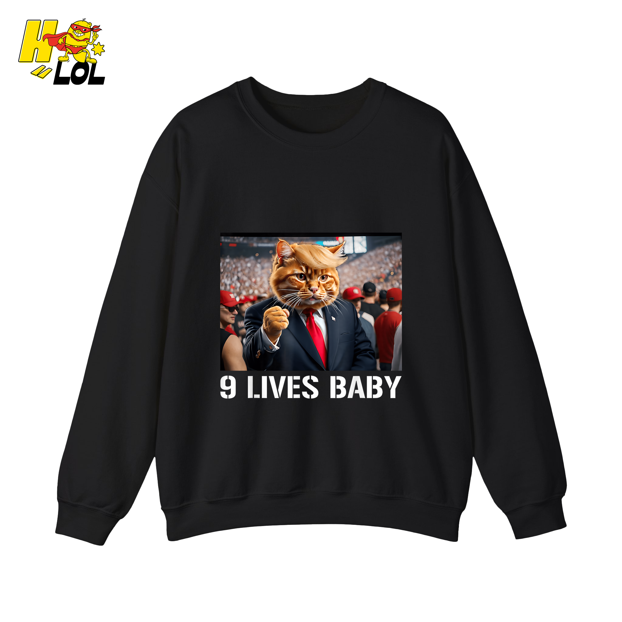 9 Lives Baby Shirt Funny Cat Meme Graphic Shirt - HQLOL