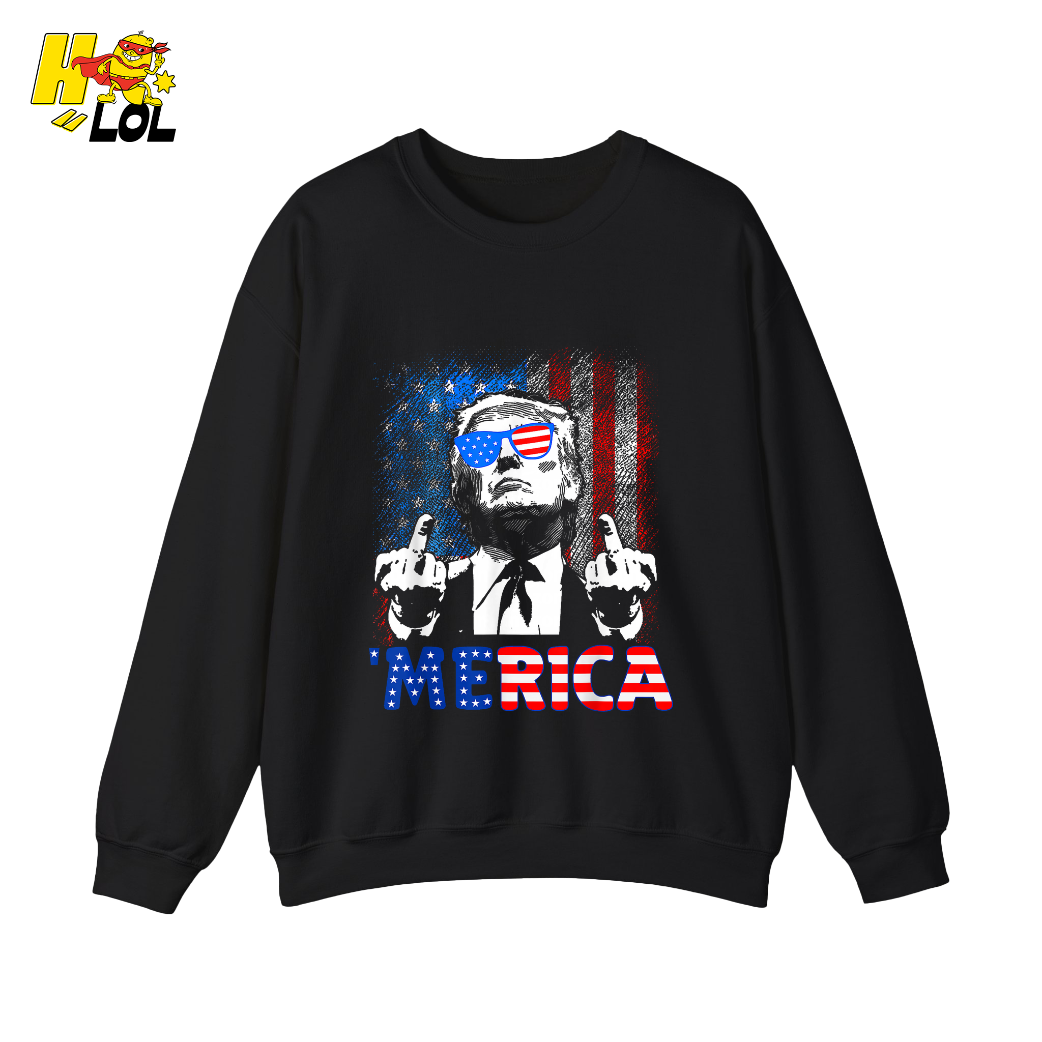 Merica Shirt Funny Patriotic USA Flag Graphic Shirt - HQLOL