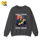 Make Fishing Great Again Shirt Funny Patriotic Bass Fishing Shirt - HQLOL