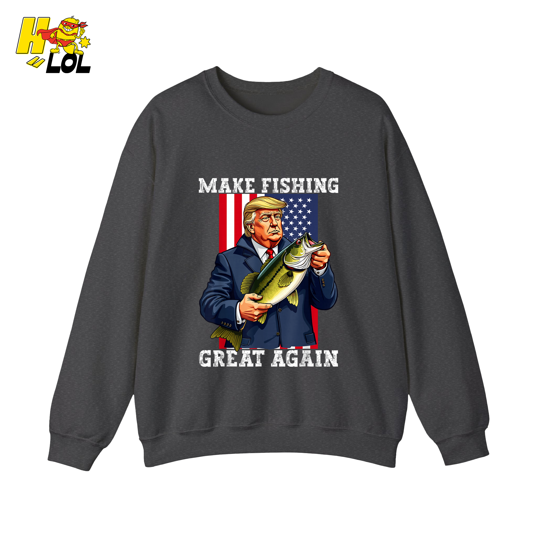 Make Fishing Great Again Shirt Funny Patriotic Bass Fishing Shirt - HQLOL
