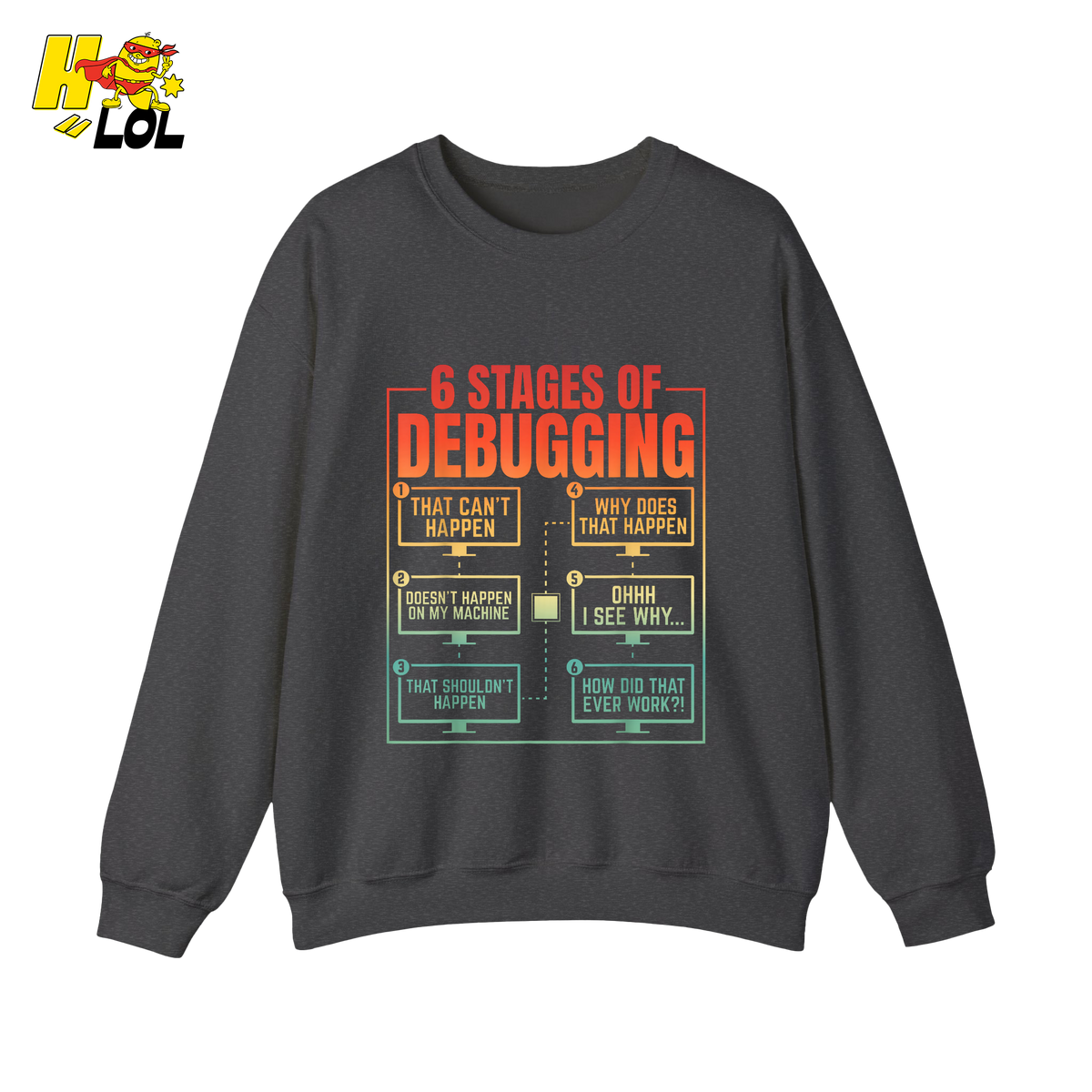6 Stages of Debugging Shirt Funny Programmer Coding Gifts - HQLOL