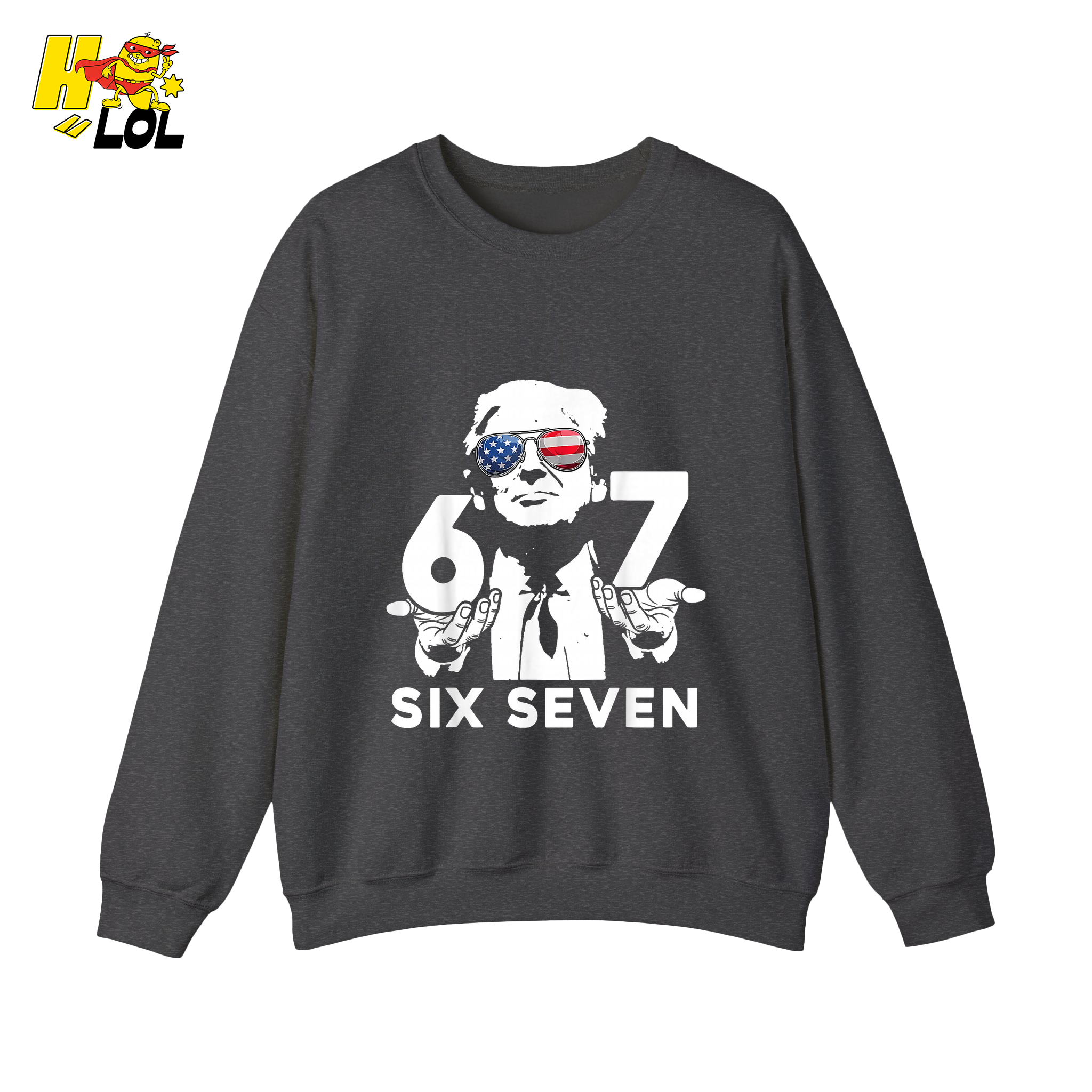 Six Seven Shirt 67 Patriotic Sunglasses Meme Graphic Shirt - HQLOL