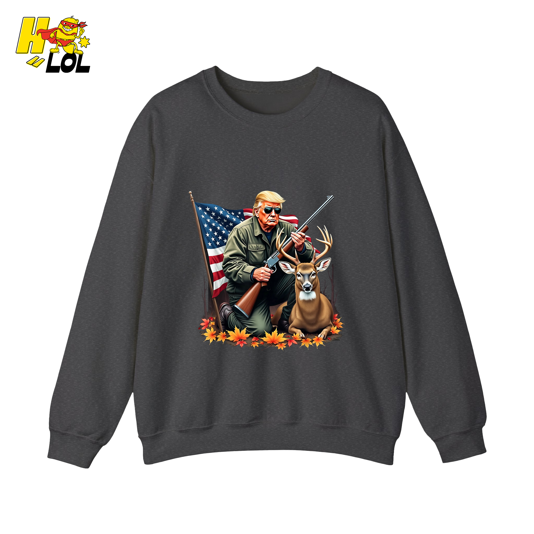 Patriotic Hunting Shirt Hunter Deer American Flag Graphic Shirt - HQLOL