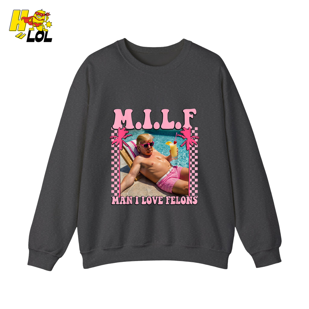 MILF Man I Love Felons Shirt Funny Pink Retro Meme Shirt - HQLOL