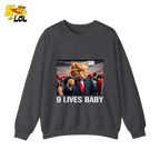 9 Lives Baby Shirt Funny Cat Meme Graphic Shirt - HQLOL