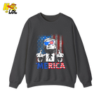 Merica Shirt Funny Patriotic USA Flag Graphic Shirt - HQLOL