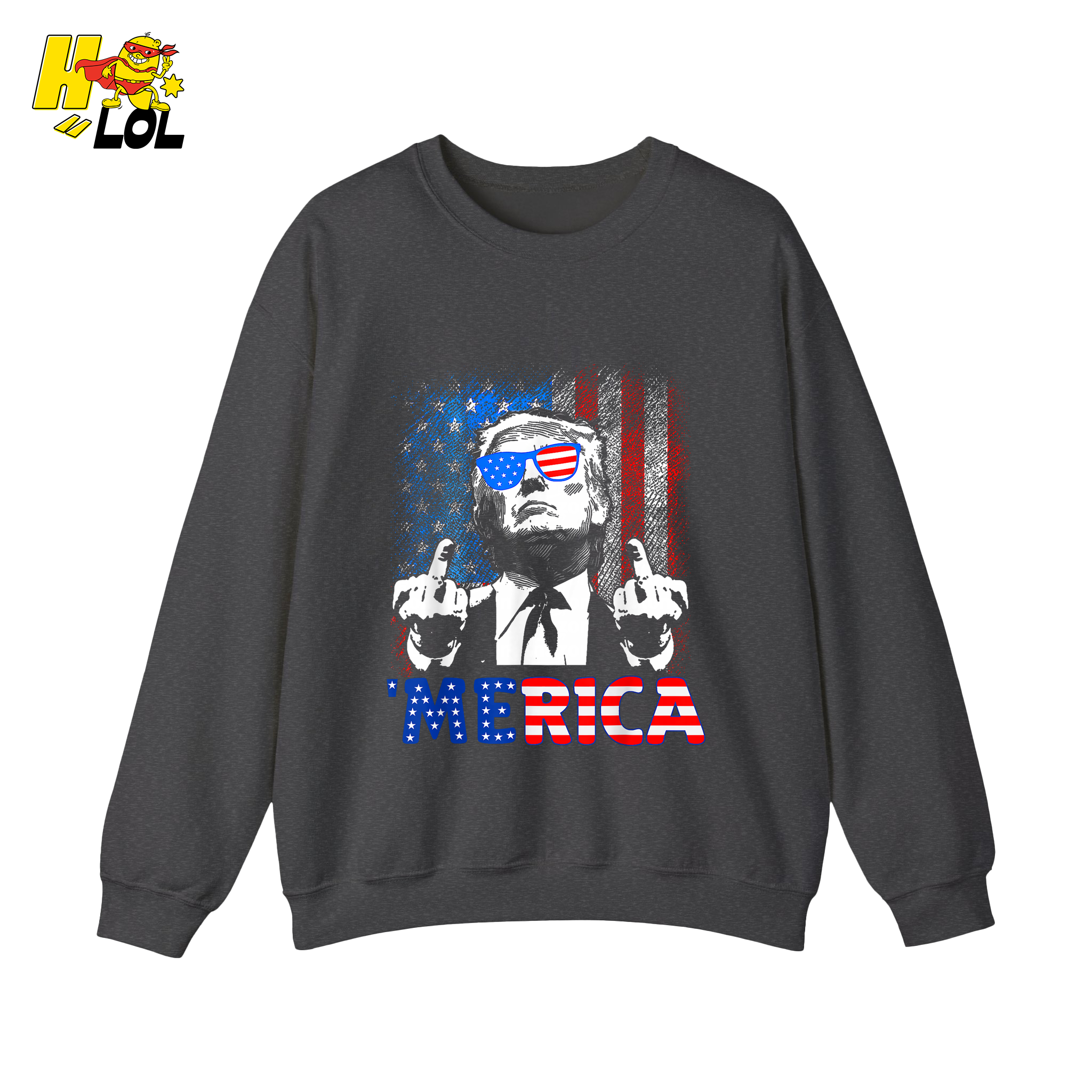 Merica Shirt Funny Patriotic USA Flag Graphic Shirt - HQLOL