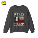Jesus Is My Savior Trump Is My President Shirt Christian Patriotic - HQLOL