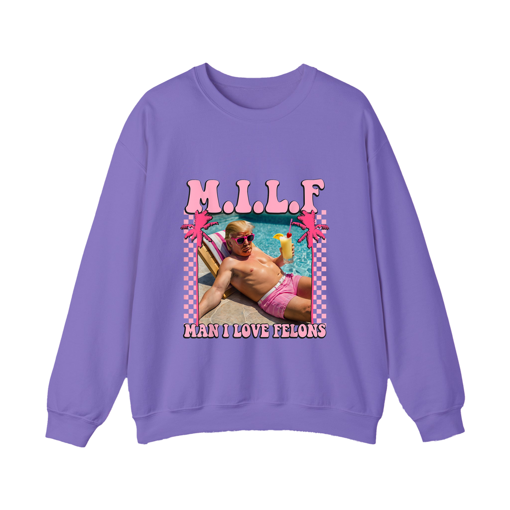 MILF Man I Love Felons Shirt Funny Pink Retro Meme Shirt - HQLOL
