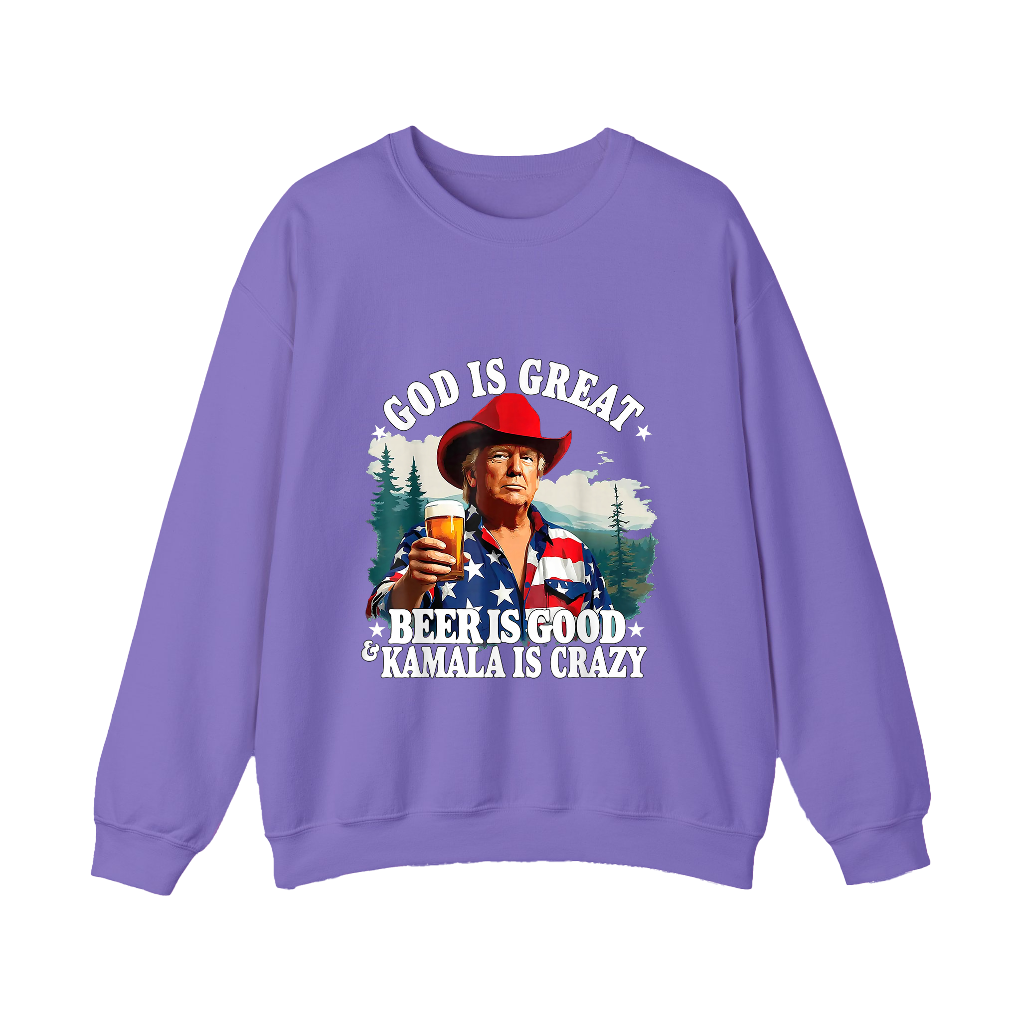 God Is Great Kamala Is Crazy - Trump Beer Patriotic Shirt - HQLOL