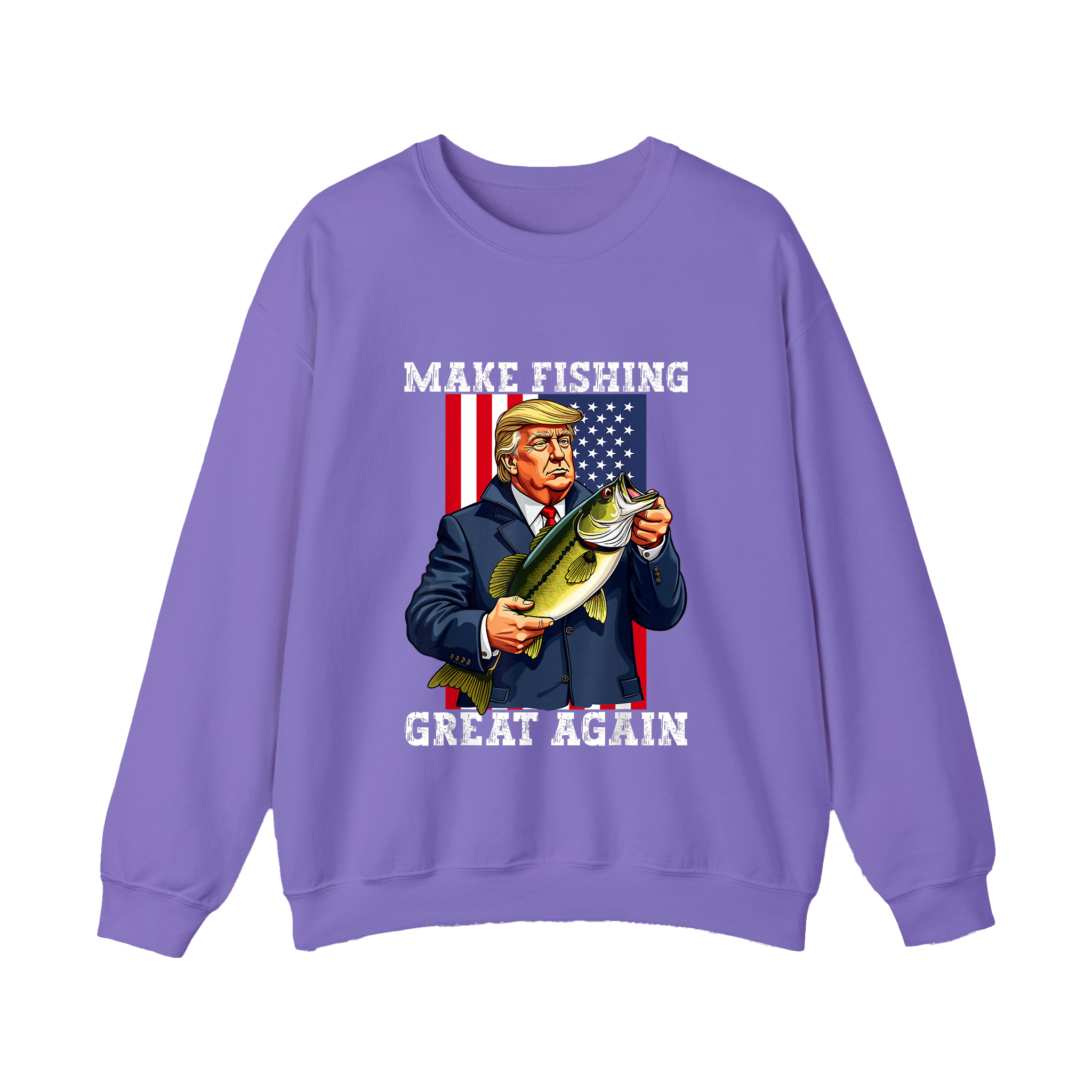 Make Fishing Great Again Shirt Funny Patriotic Bass Fishing Shirt - HQLOL