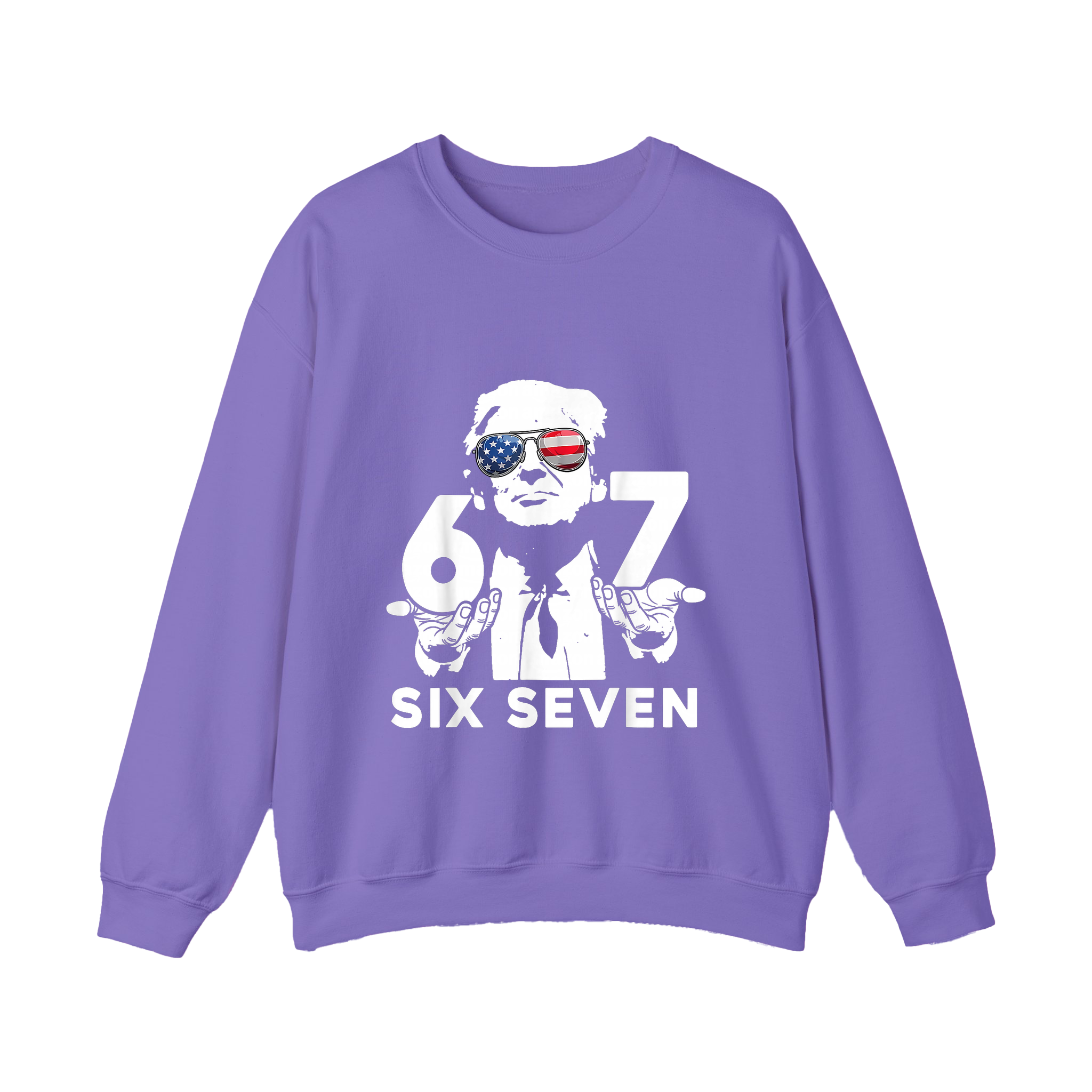 Six Seven Shirt 67 Patriotic Sunglasses Meme Graphic Shirt - HQLOL