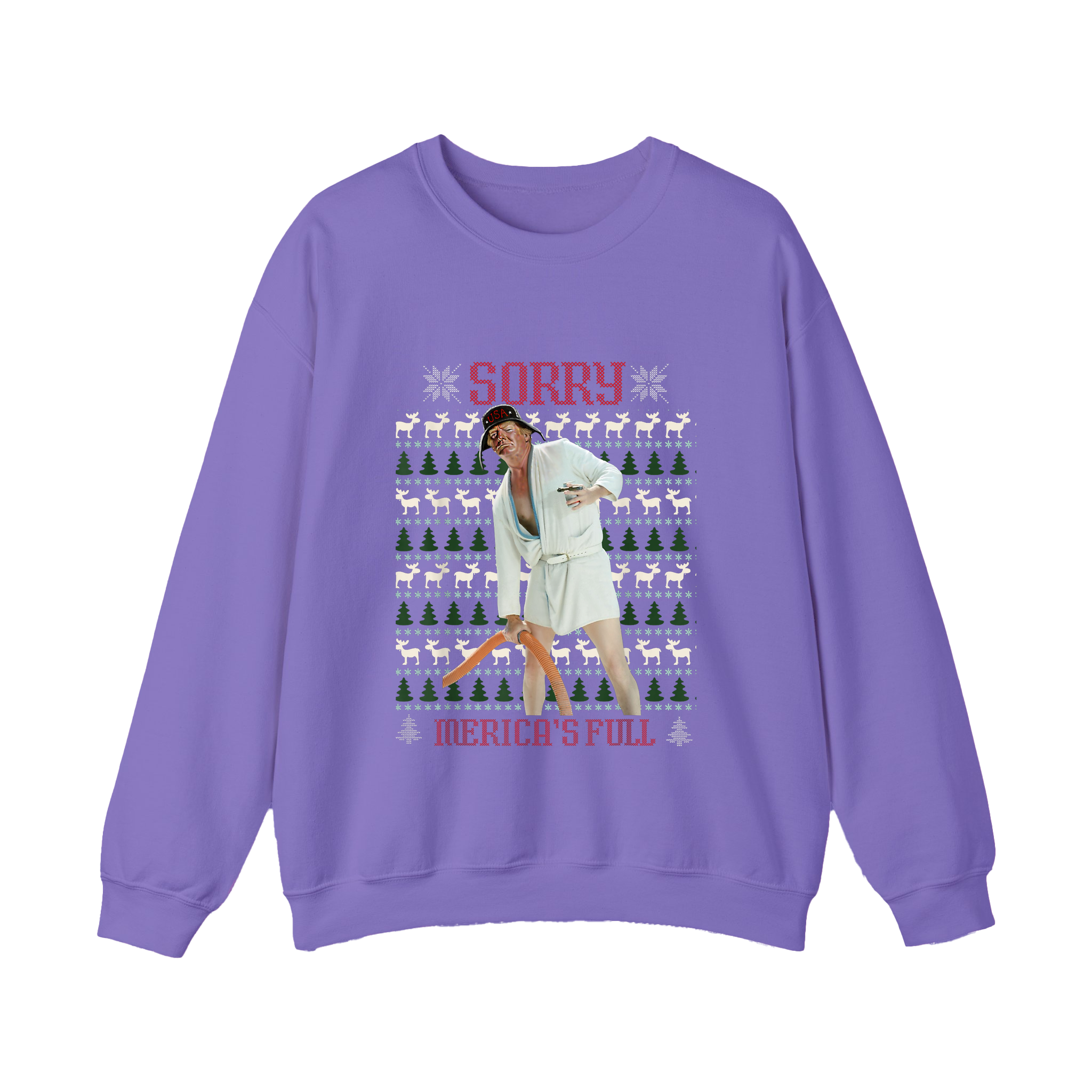 Sorry Merica’s Full Shirt Funny Ugly Christmas Holiday Shirt - HQLOL