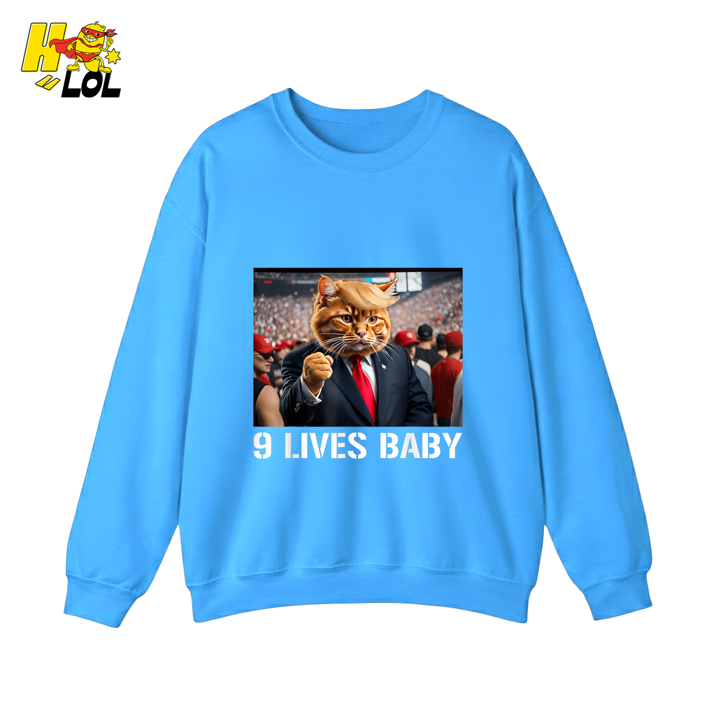 9 Lives Baby Shirt Funny Cat Meme Graphic Shirt - HQLOL