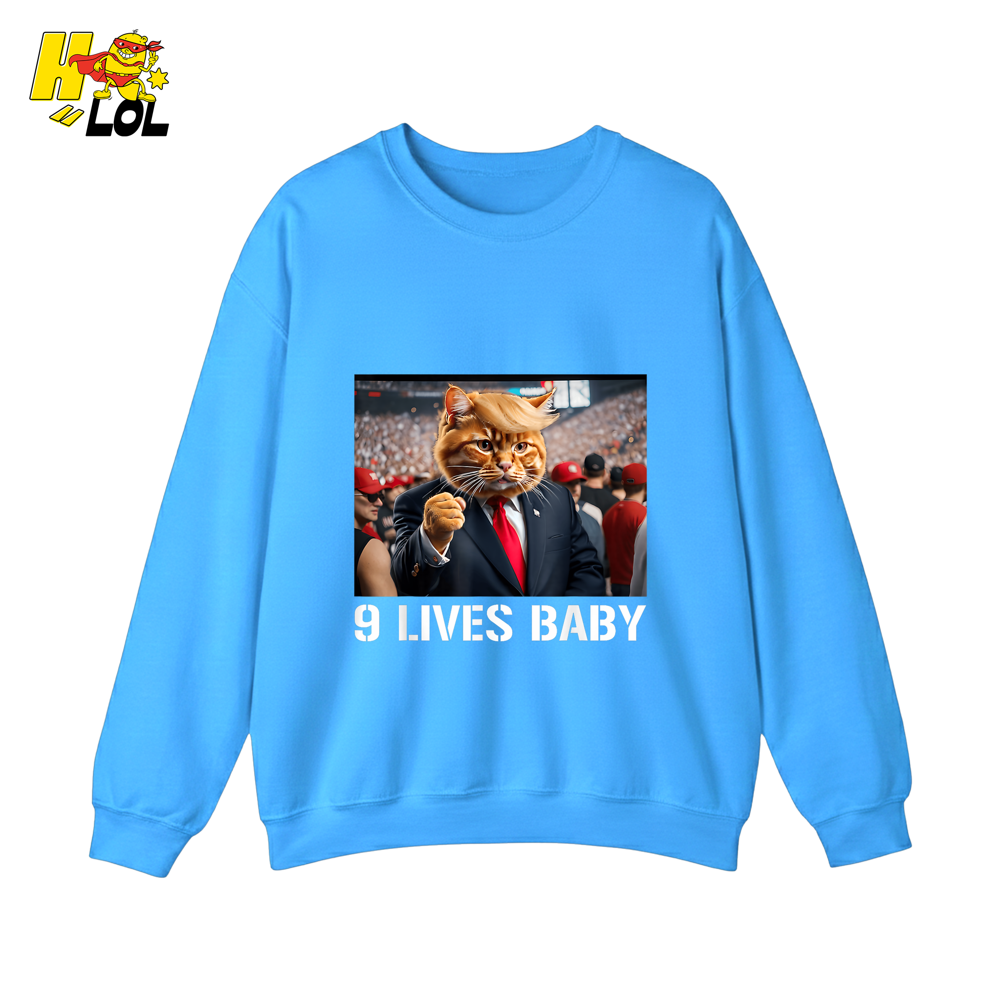 9 Lives Baby Shirt Funny Cat Meme Graphic Shirt - HQLOL