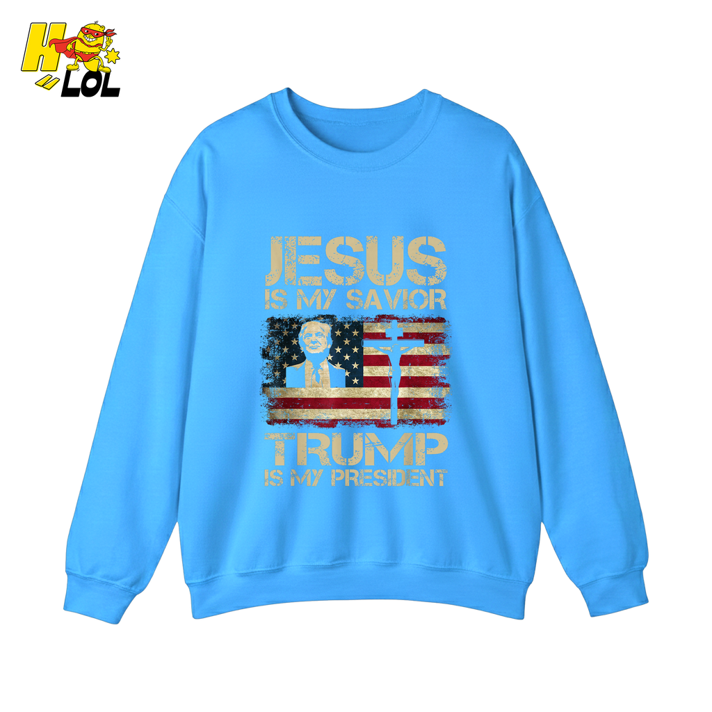 Jesus Is My Savior Trump Is My President Shirt Christian Patriotic - HQLOL