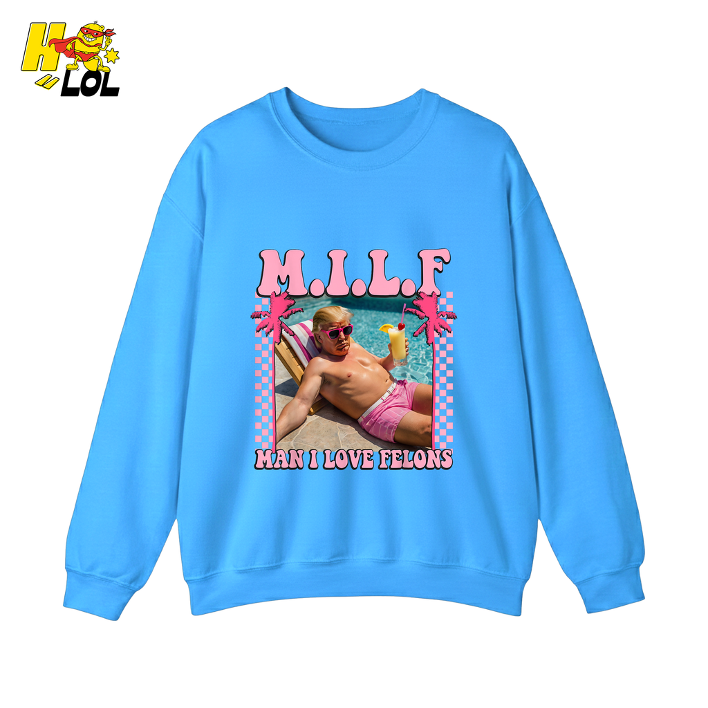 MILF Man I Love Felons Shirt Funny Pink Retro Meme Shirt - HQLOL