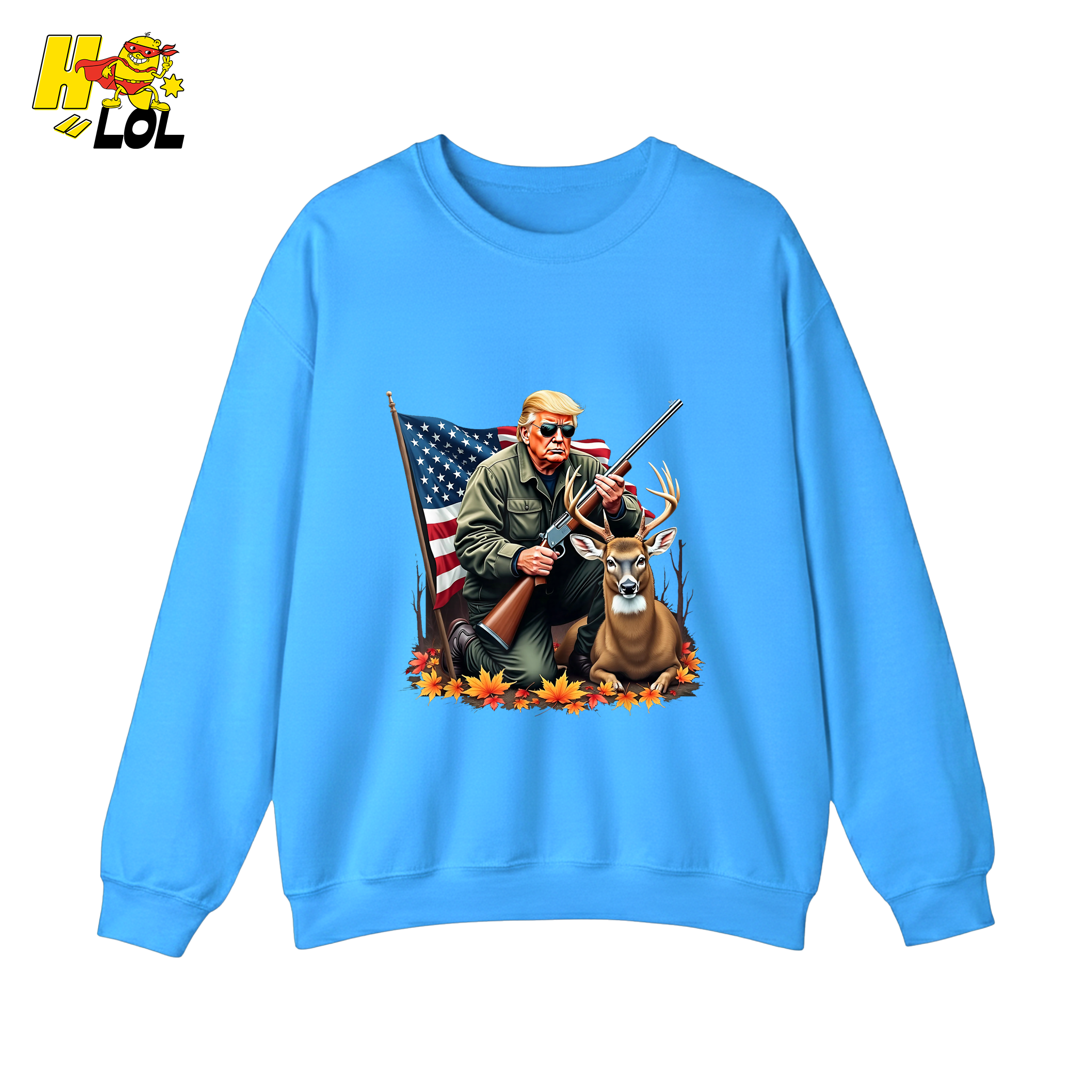 Patriotic Hunting Shirt Hunter Deer American Flag Graphic Shirt - HQLOL