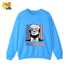 Merica Shirt Patriotic USA Flag Sunglasses Graphic Sweatshirt - HQLOL