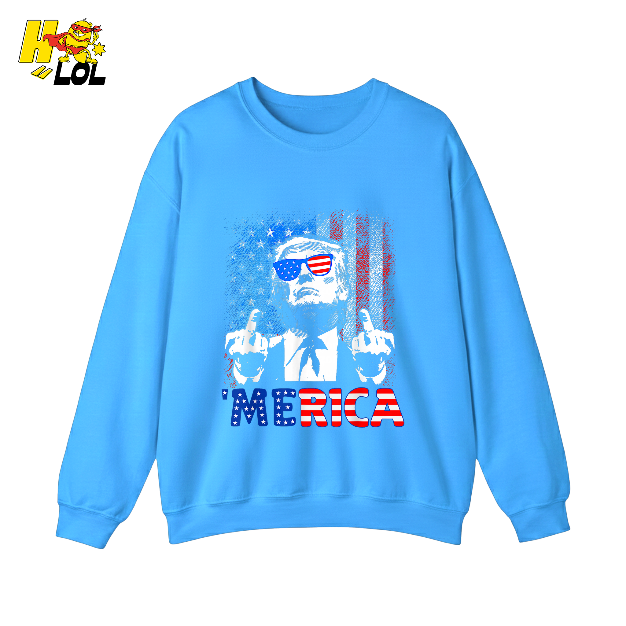 Merica Shirt Funny Patriotic USA Flag Graphic Shirt - HQLOL