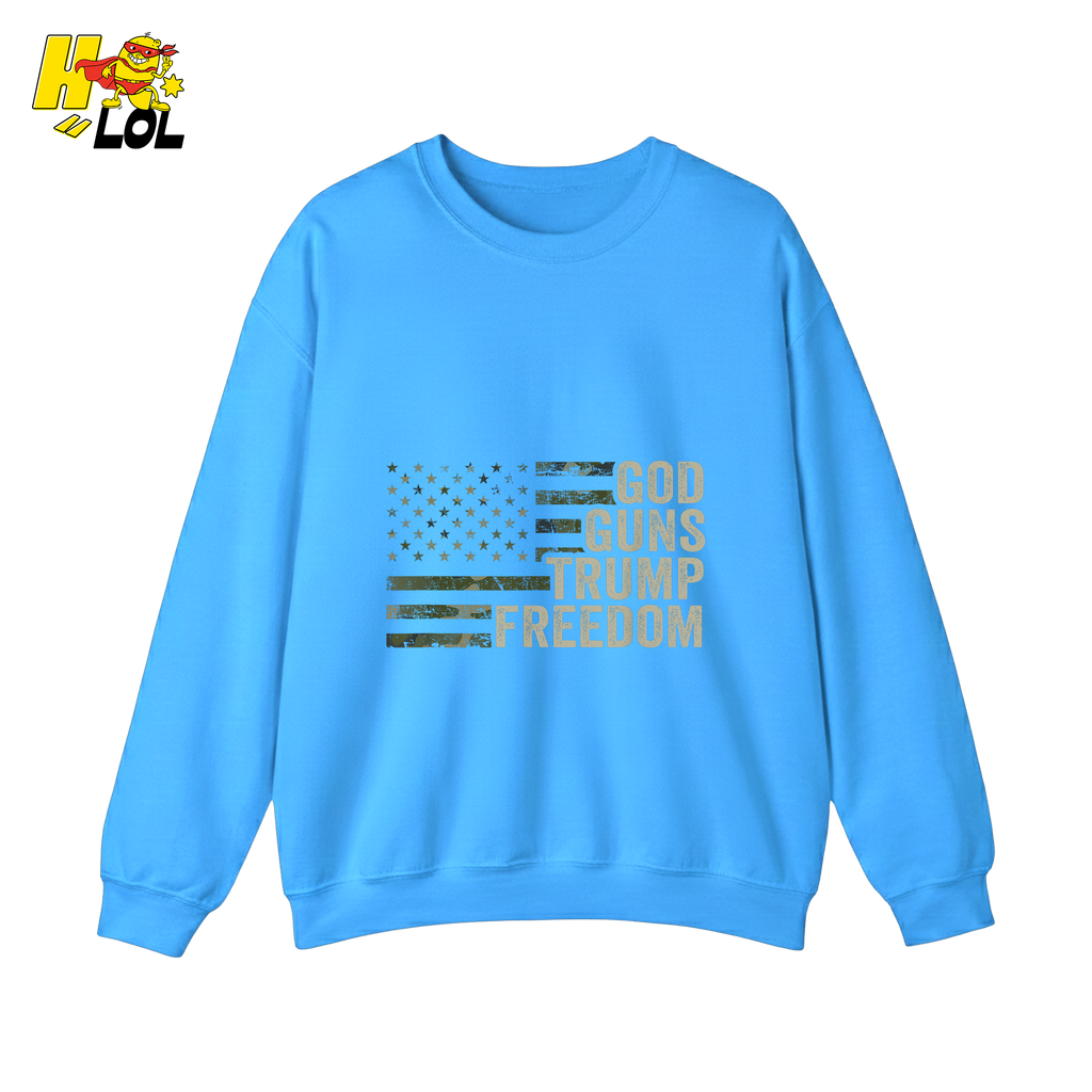 God Guns Trump Freedom Shirt Patriotic Camo Flag Shirt - HQLOL