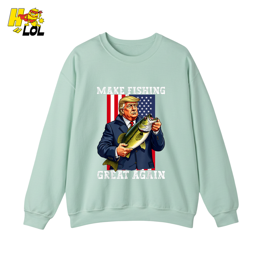 Make Fishing Great Again Shirt Funny Patriotic Bass Fishing Shirt - HQLOL