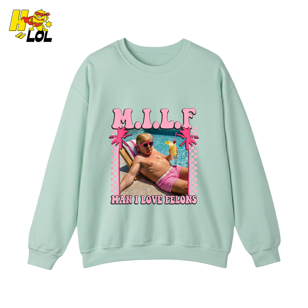MILF Man I Love Felons Shirt Funny Pink Retro Meme Shirt - HQLOL