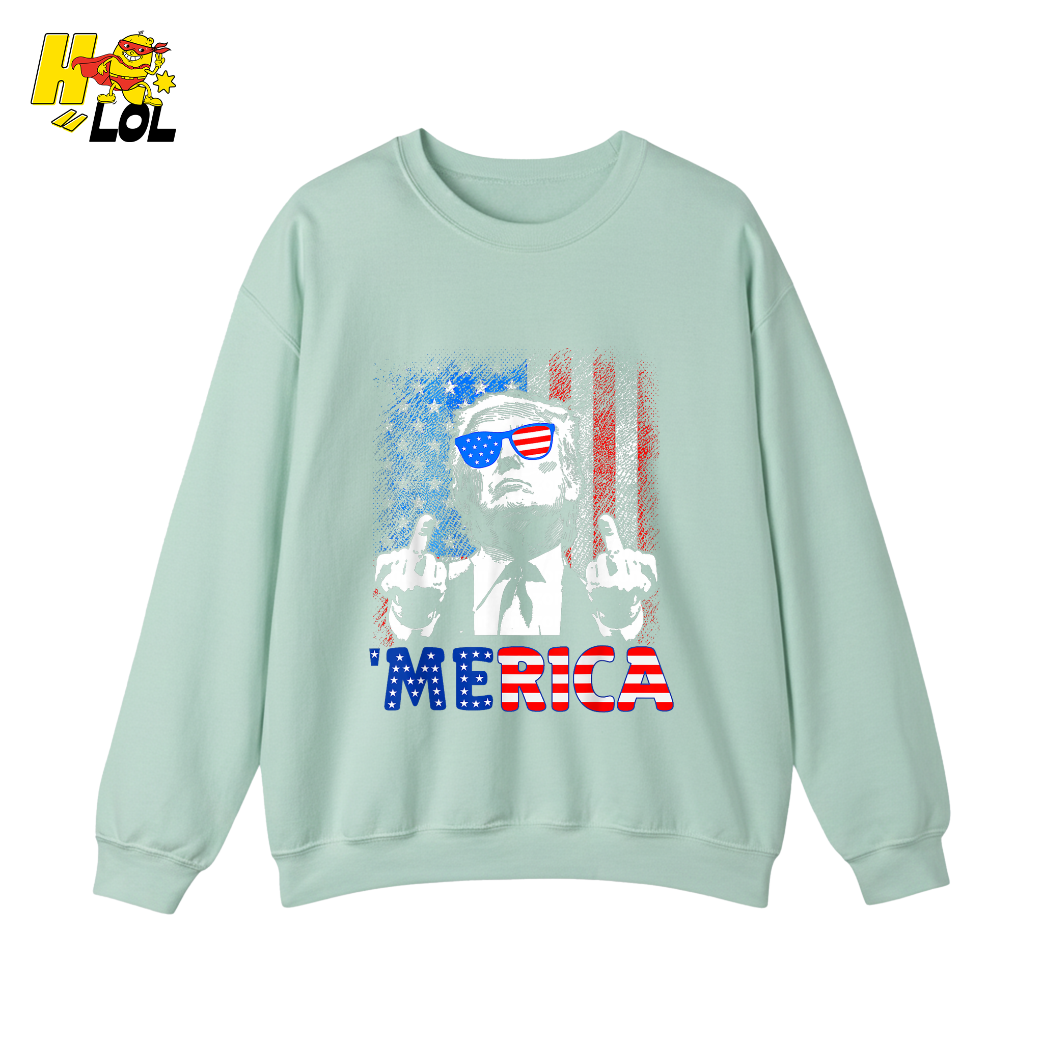 Merica Shirt Funny Patriotic USA Flag Graphic Shirt - HQLOL