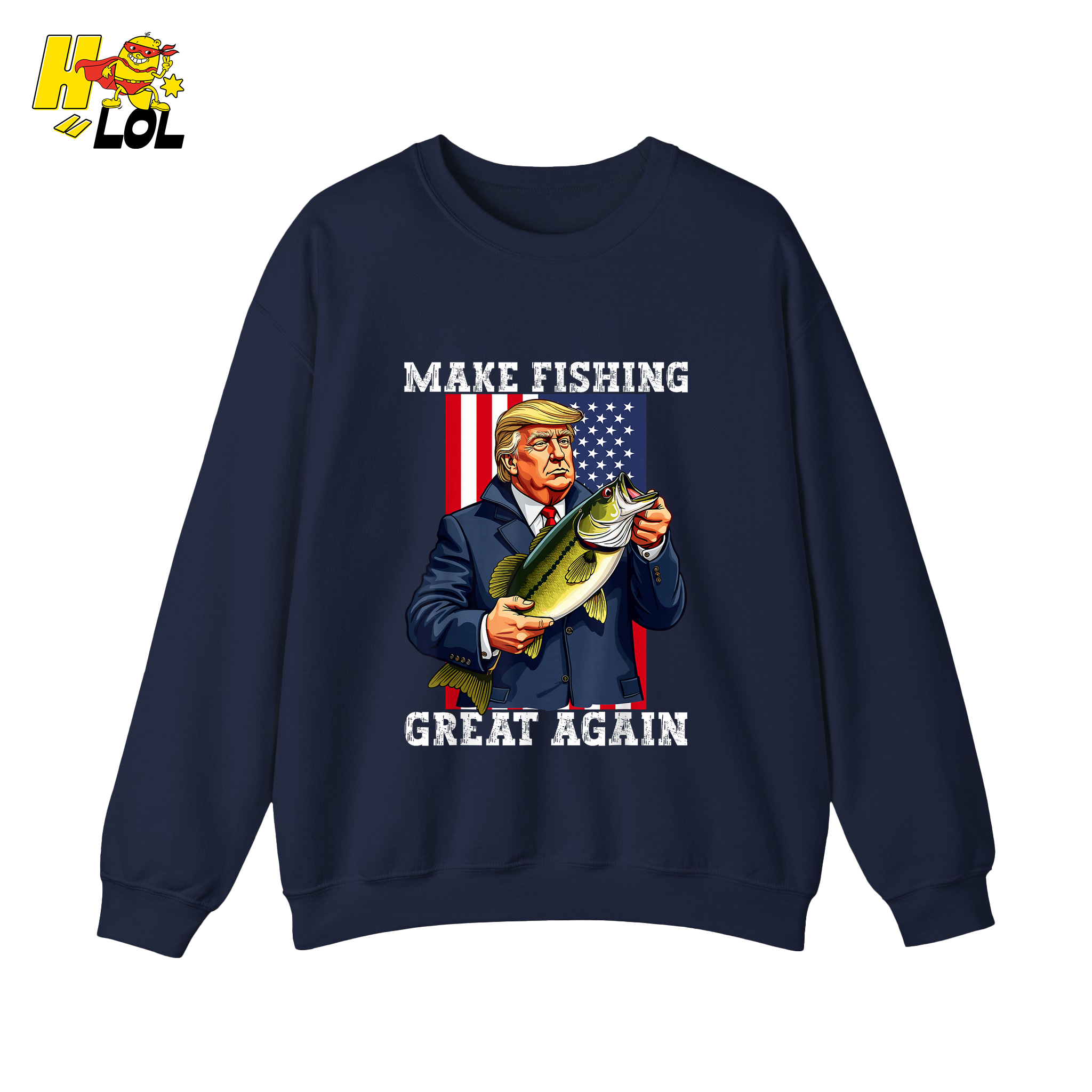 Make Fishing Great Again Shirt Funny Patriotic Bass Fishing Shirt - HQLOL
