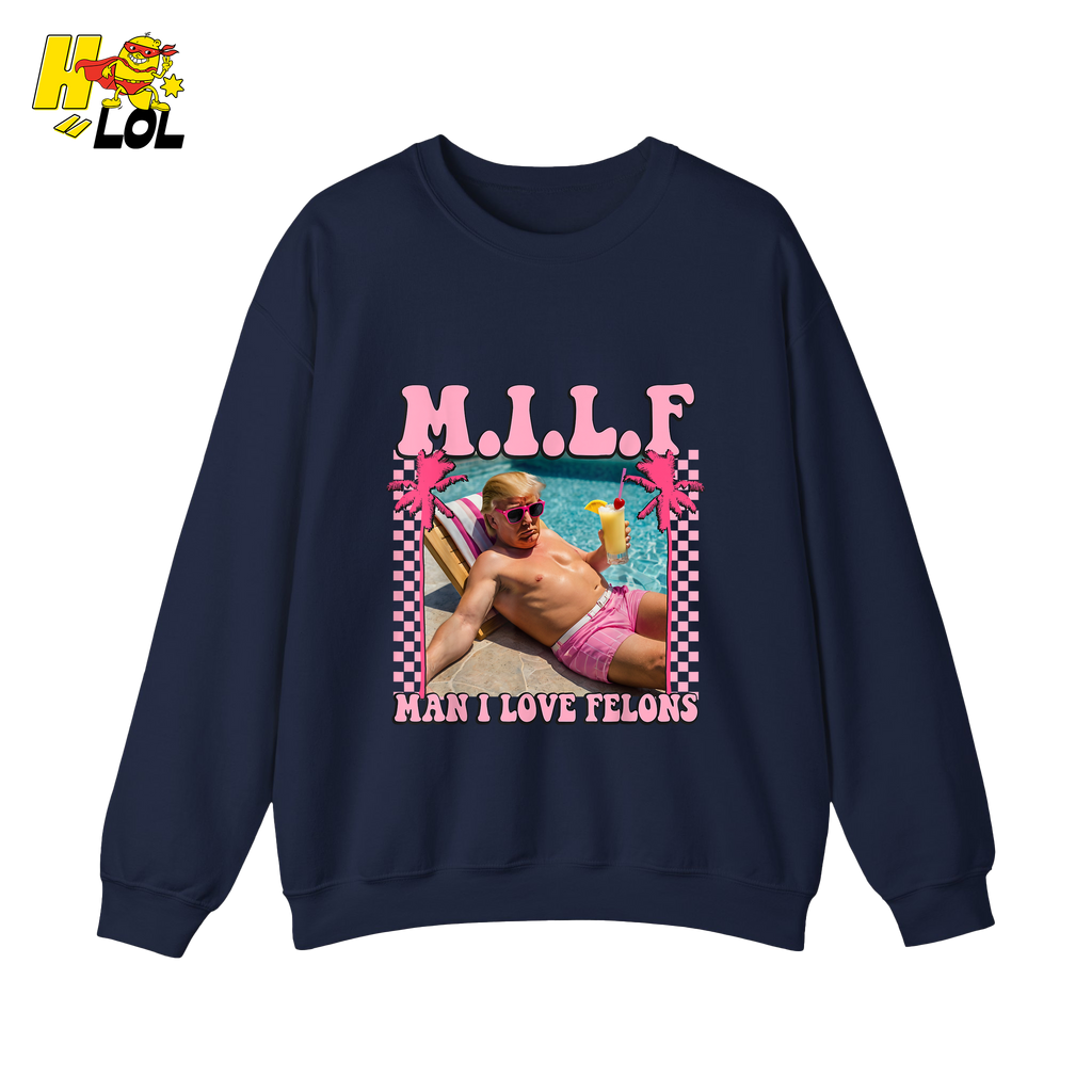 MILF Man I Love Felons Shirt Funny Pink Retro Meme Shirt - HQLOL