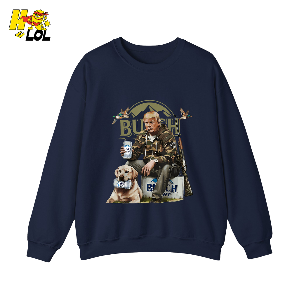 Busch Light Hunting Shirt Funny Deer Camp Dog Camo Shirt - HQLOL