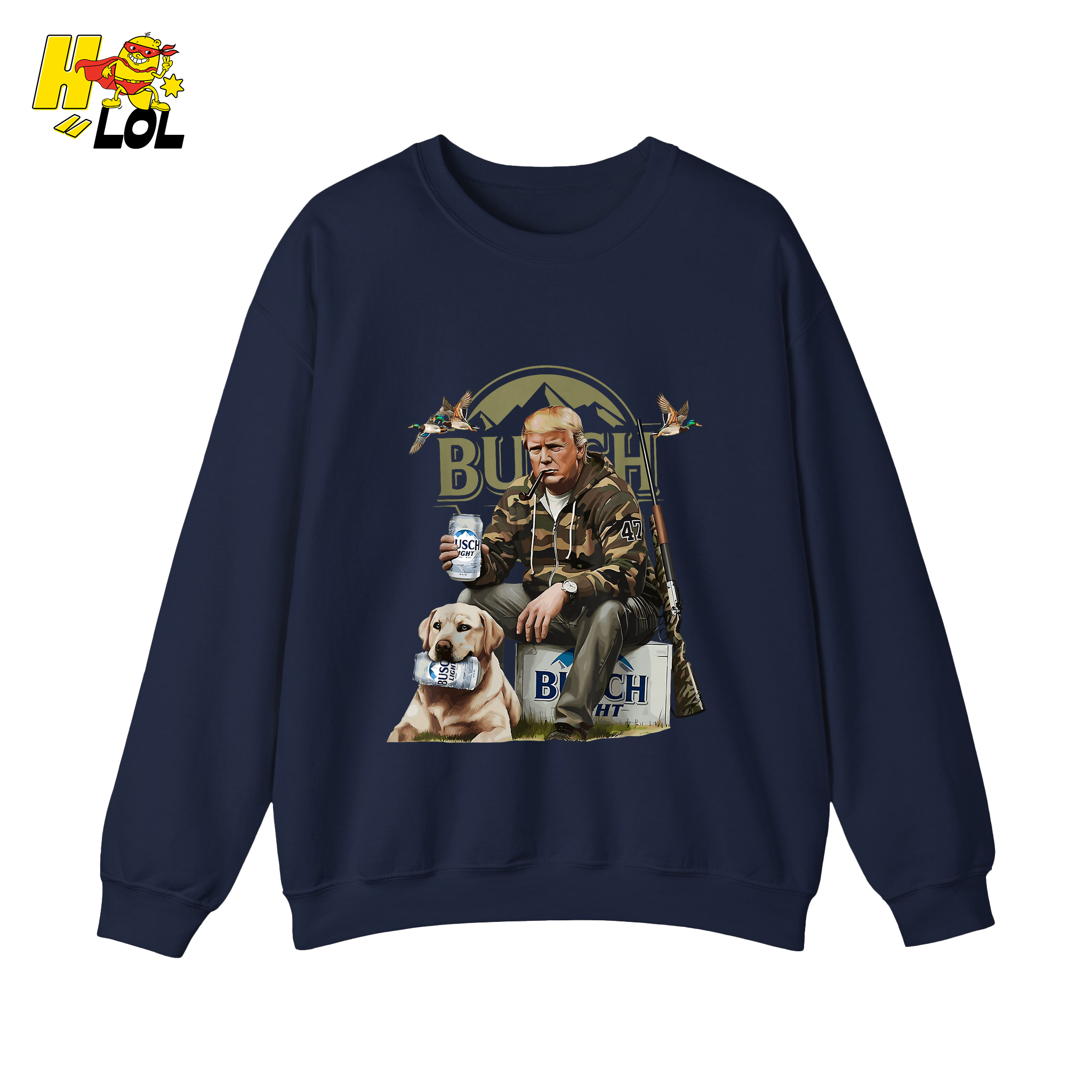 Busch Light Hunting Shirt Funny Deer Camp Dog Camo Shirt - HQLOL