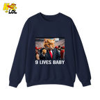 9 Lives Baby Shirt Funny Cat Meme Graphic Shirt - HQLOL