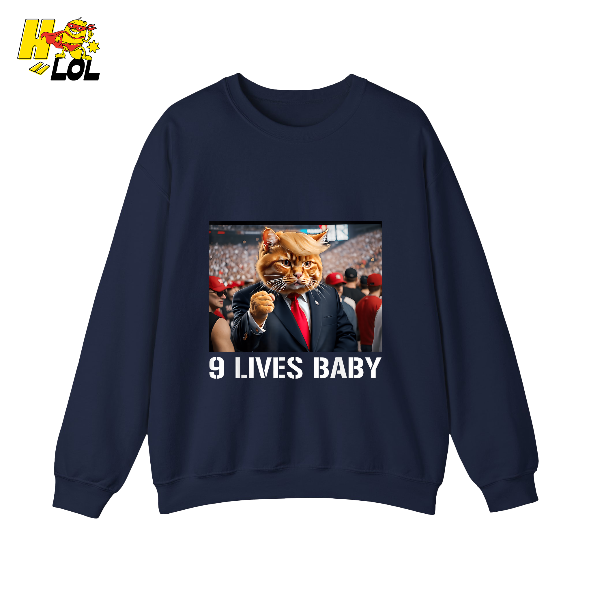 9 Lives Baby Shirt Funny Cat Meme Graphic Shirt - HQLOL