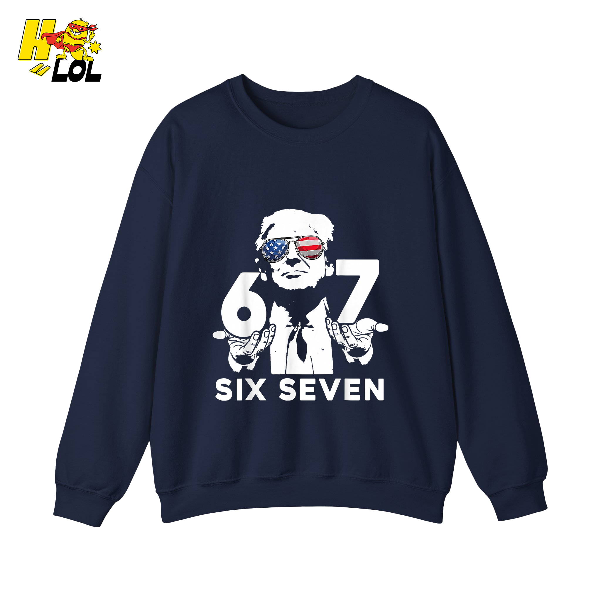 Six Seven Shirt 67 Patriotic Sunglasses Meme Graphic Shirt - HQLOL