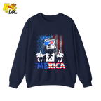 Merica Shirt Funny Patriotic USA Flag Graphic Shirt - HQLOL