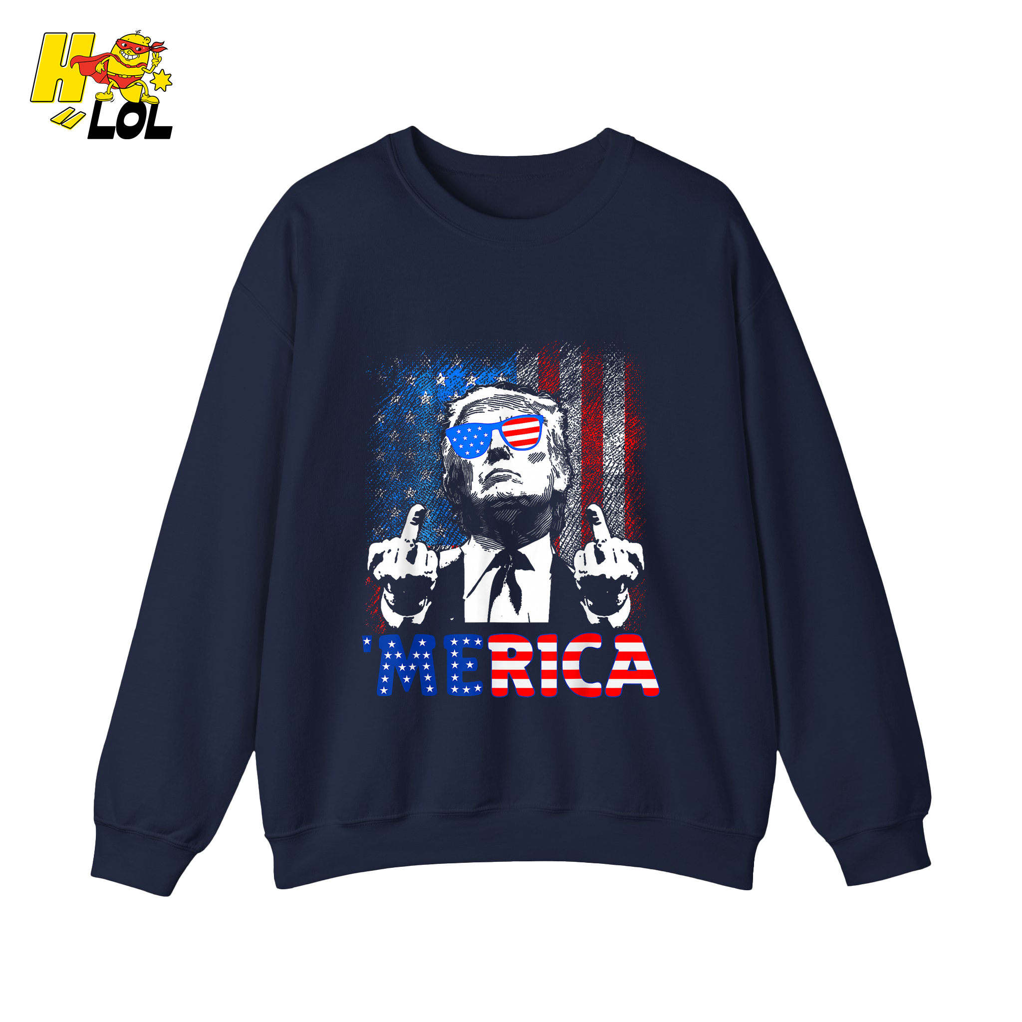 Merica Shirt Funny Patriotic USA Flag Graphic Shirt - HQLOL