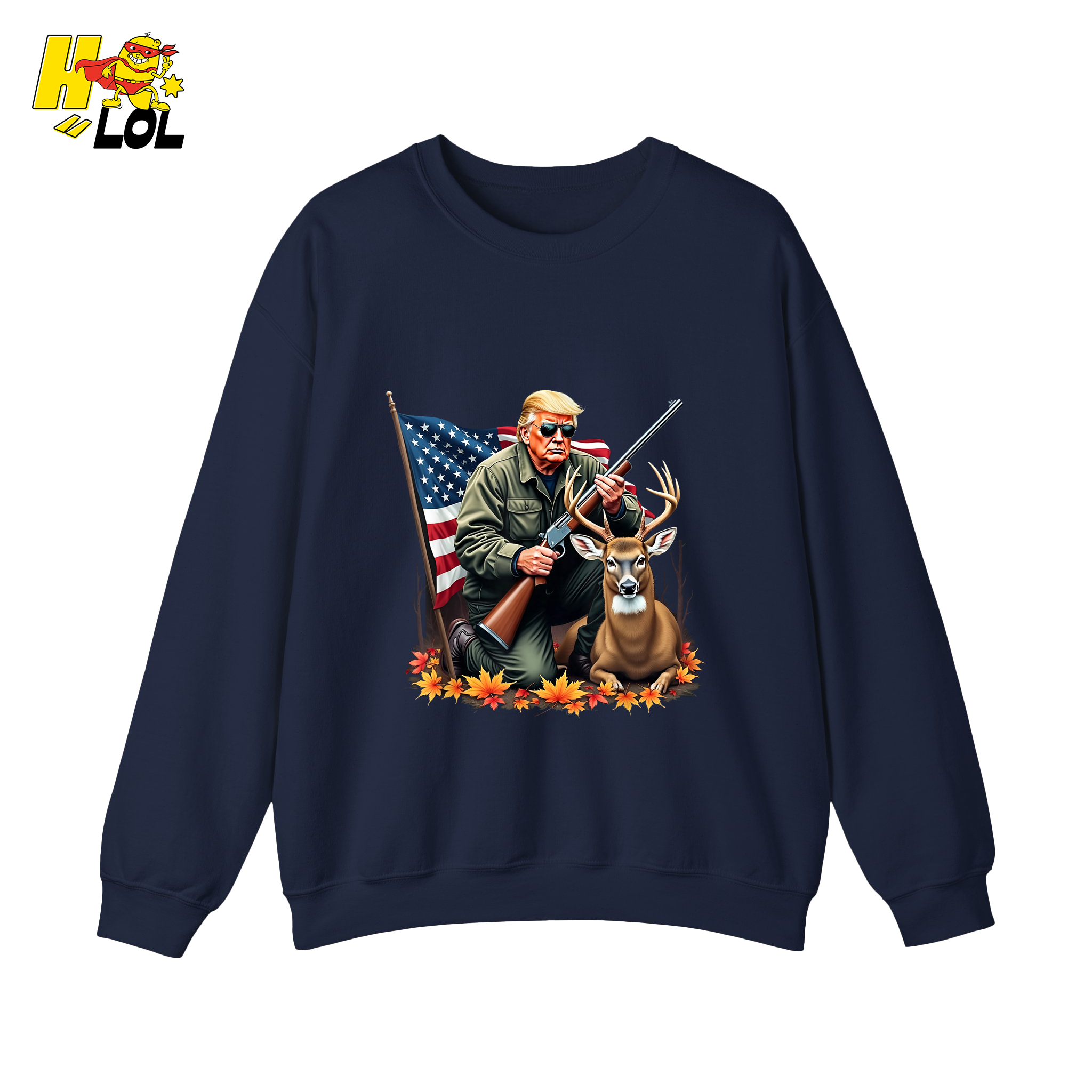 Patriotic Hunting Shirt Hunter Deer American Flag Graphic Shirt - HQLOL