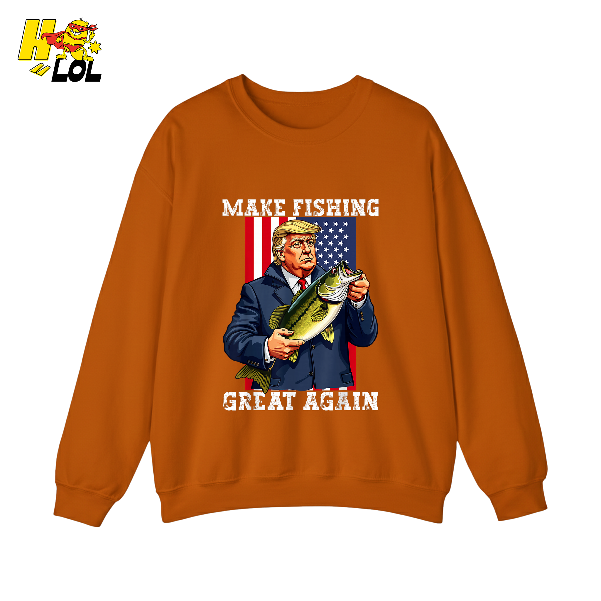 Make Fishing Great Again Shirt Funny Patriotic Bass Fishing Shirt - HQLOL