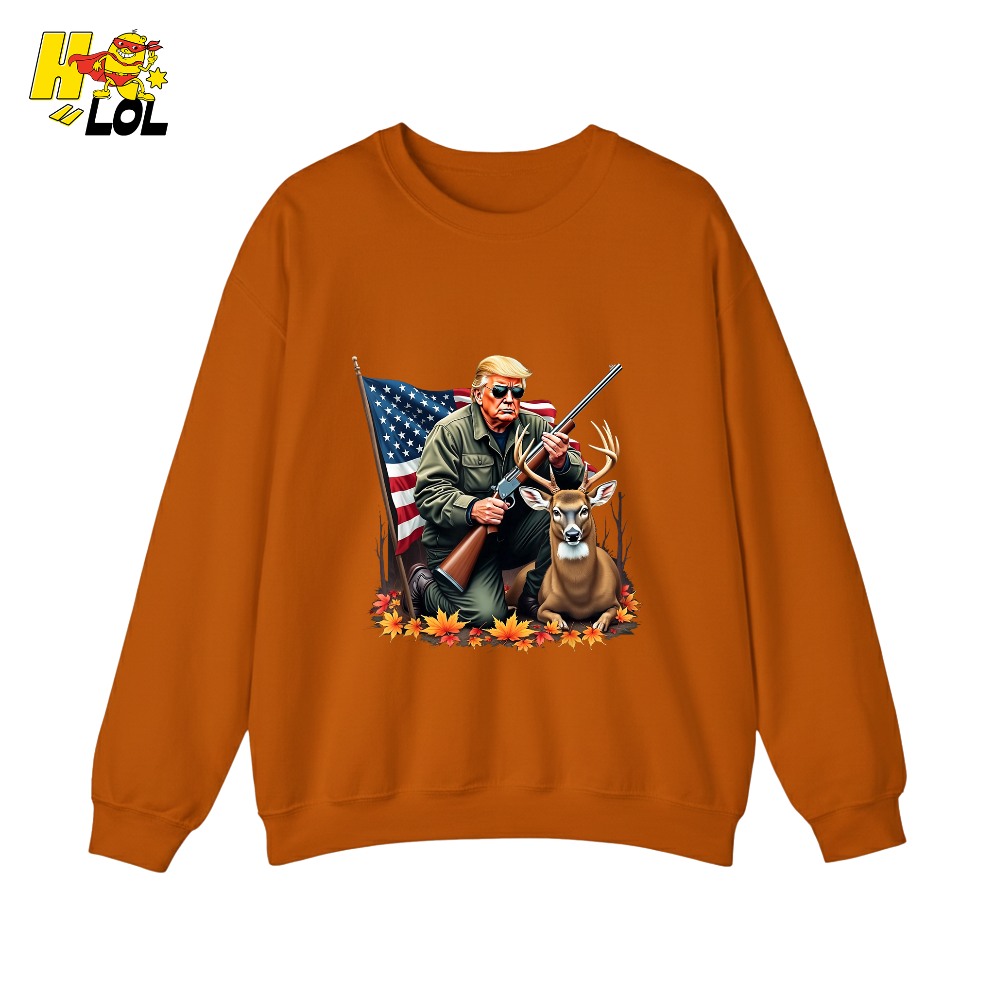 Patriotic Hunting Shirt Hunter Deer American Flag Graphic Shirt - HQLOL