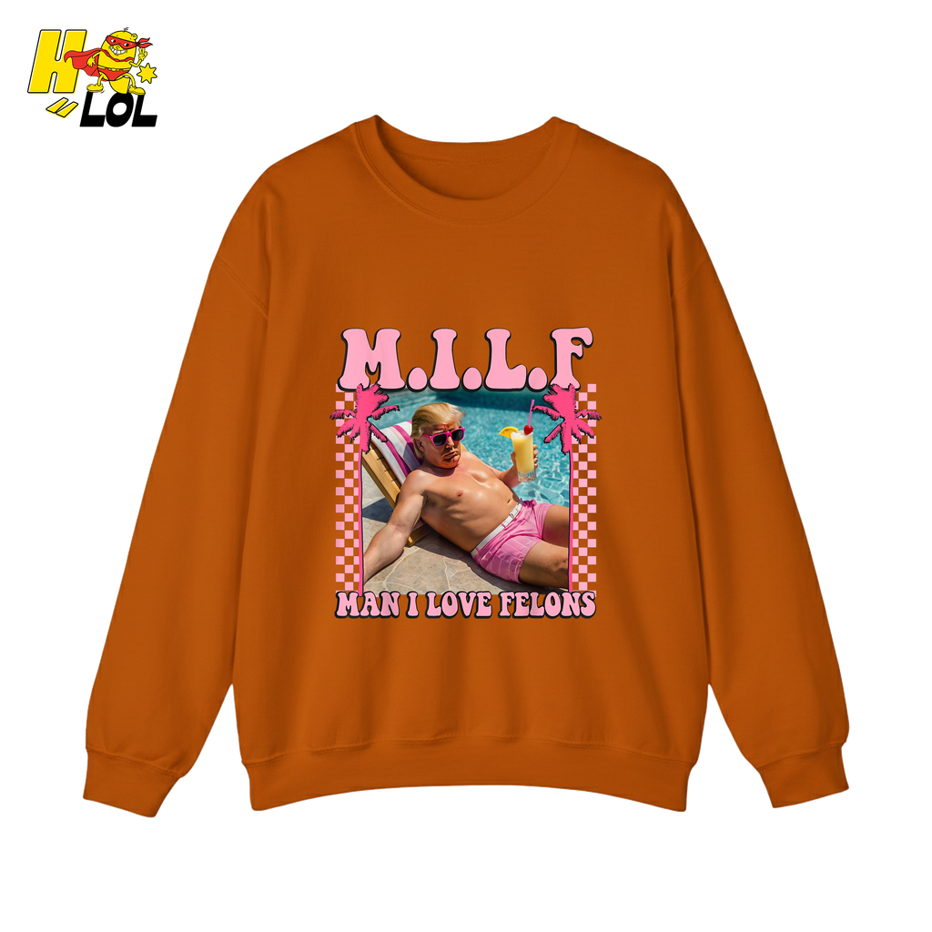 MILF Man I Love Felons Shirt Funny Pink Retro Meme Shirt - HQLOL