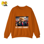 9 Lives Baby Shirt Funny Cat Meme Graphic Shirt - HQLOL