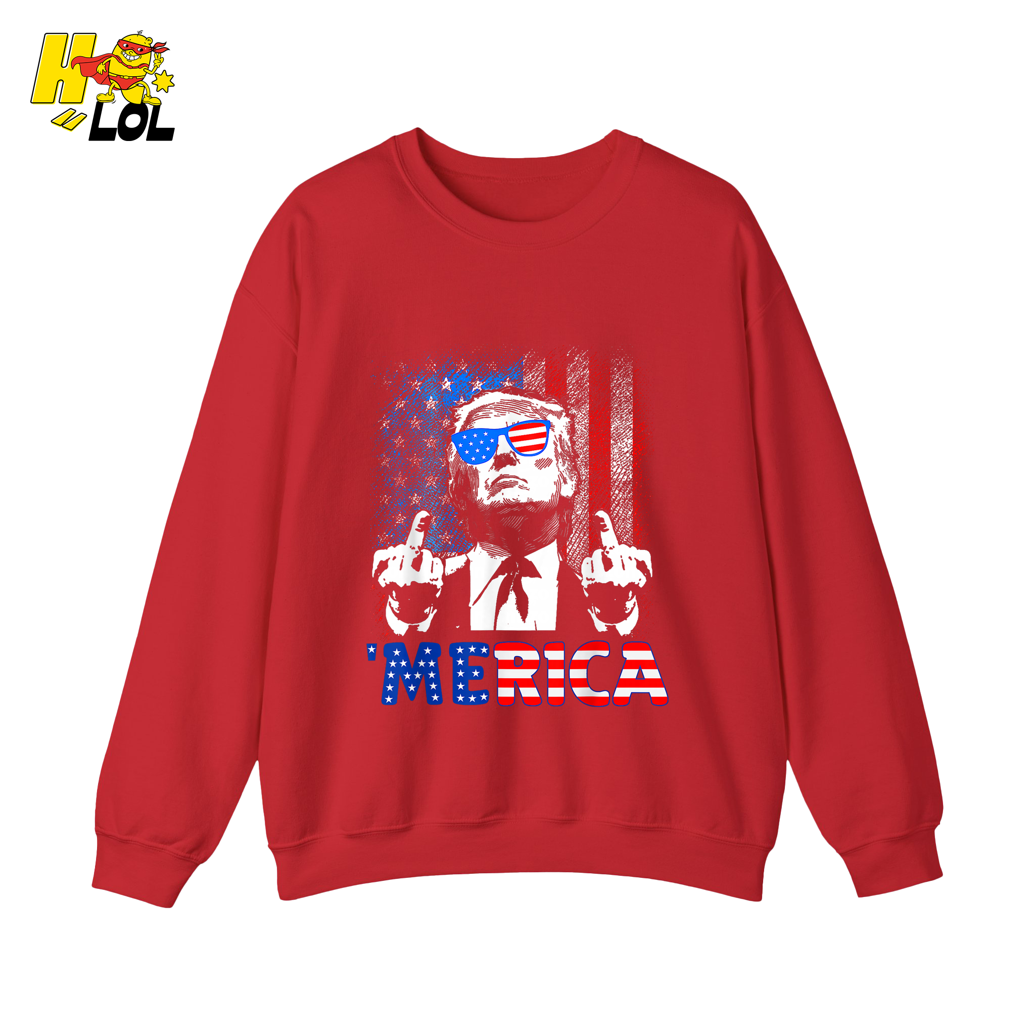 Merica Shirt Funny Patriotic USA Flag Graphic Shirt - HQLOL
