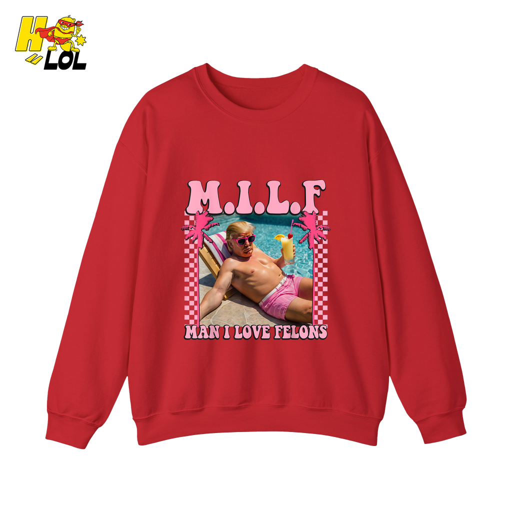 MILF Man I Love Felons Shirt Funny Pink Retro Meme Shirt - HQLOL