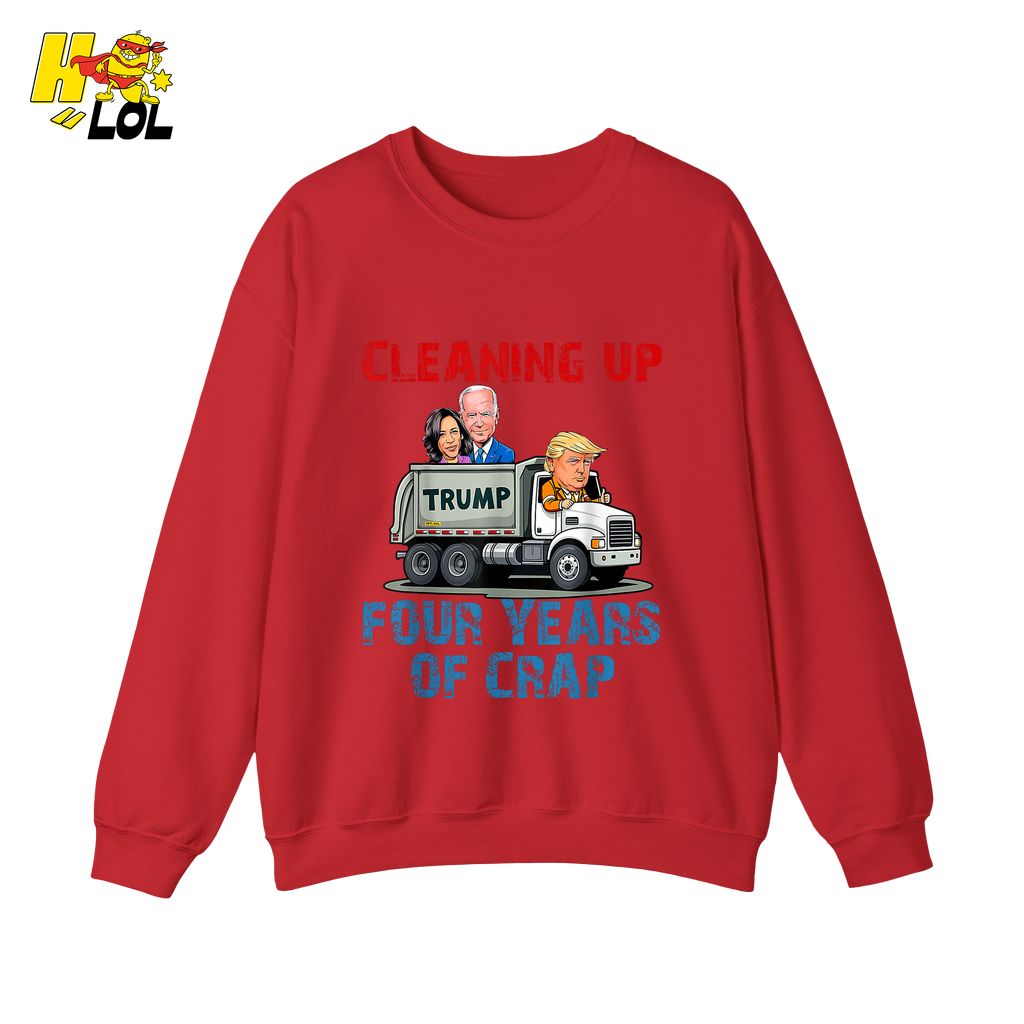 Cleaning Up Four Years of Crap Shirt Funny Political Satire Shirt - HQLOL
