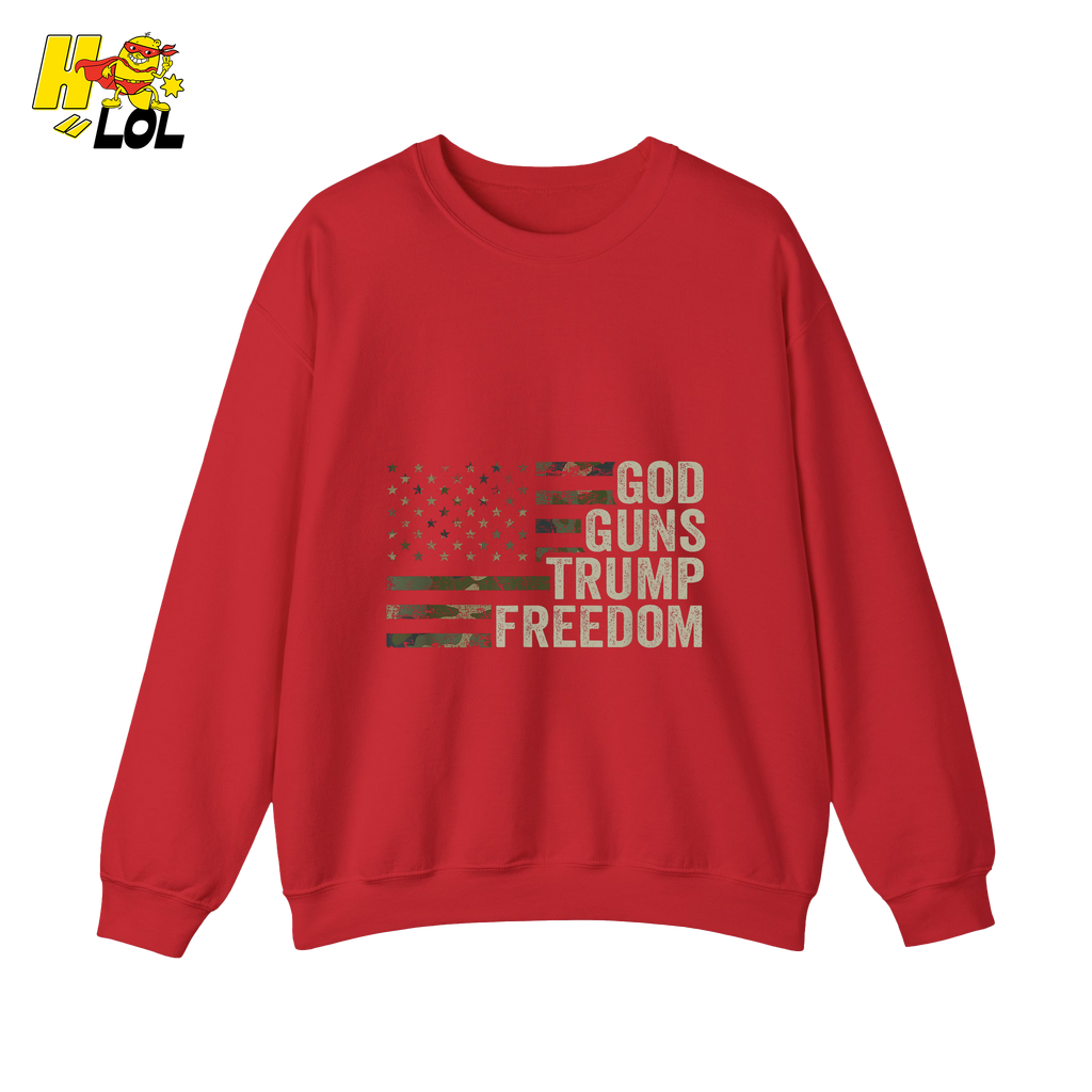 God Guns Trump Freedom Shirt Patriotic Camo Flag Shirt - HQLOL