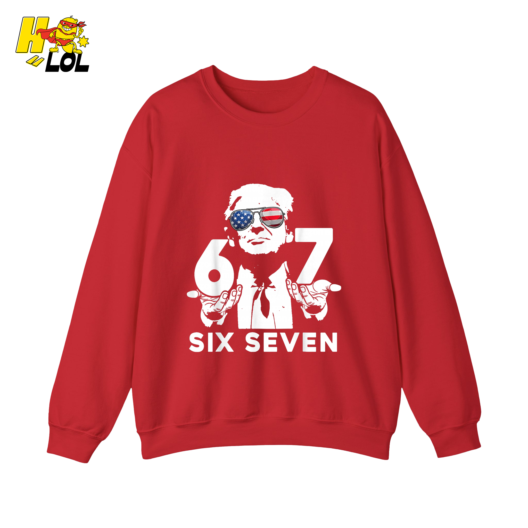 Six Seven Shirt 67 Patriotic Sunglasses Meme Graphic Shirt - HQLOL